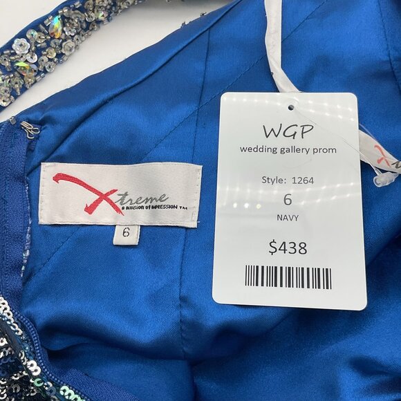 Xtreme Couture Green & Blue Wavy Sequin Mini Dress Embellished Straps 6 NWT - Picture 8 of 10